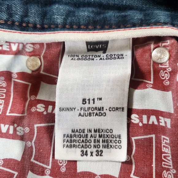 Vintage Levi's 511 Men's Blue Jeans Size 34"x32" - Picture 5 of 7